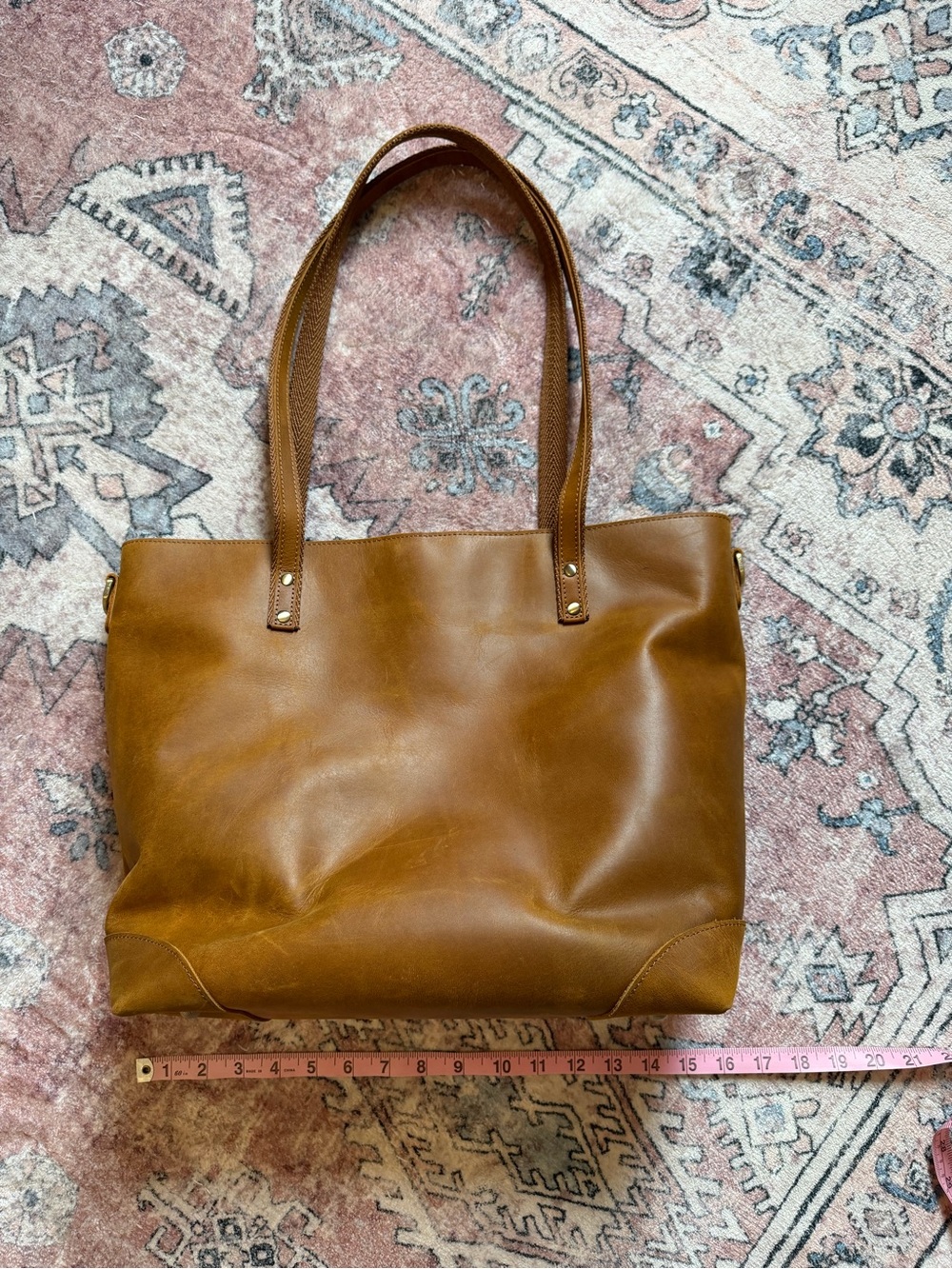 Classic Toffee Leather Laptop Tote Bag - Everyday Carry